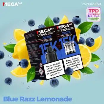 MEGABAR GT15000 Prefilled Pods – Blue Razz Lemonade (2+10ml) kaufen